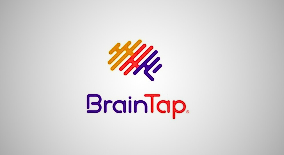 BrainTap app logo and headset for mental fitness