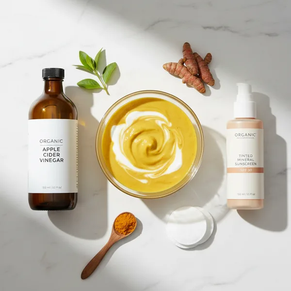 Turmeric and yogurt mask with apple cider vinegar for hyperpigmentation